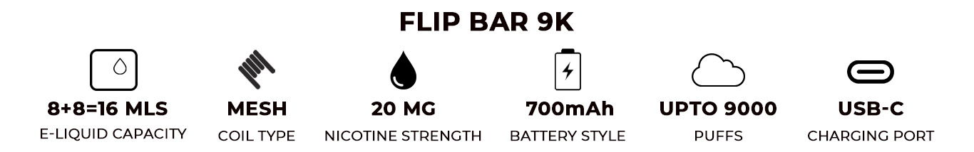 Flip Bar 9K Disposables Descriptor