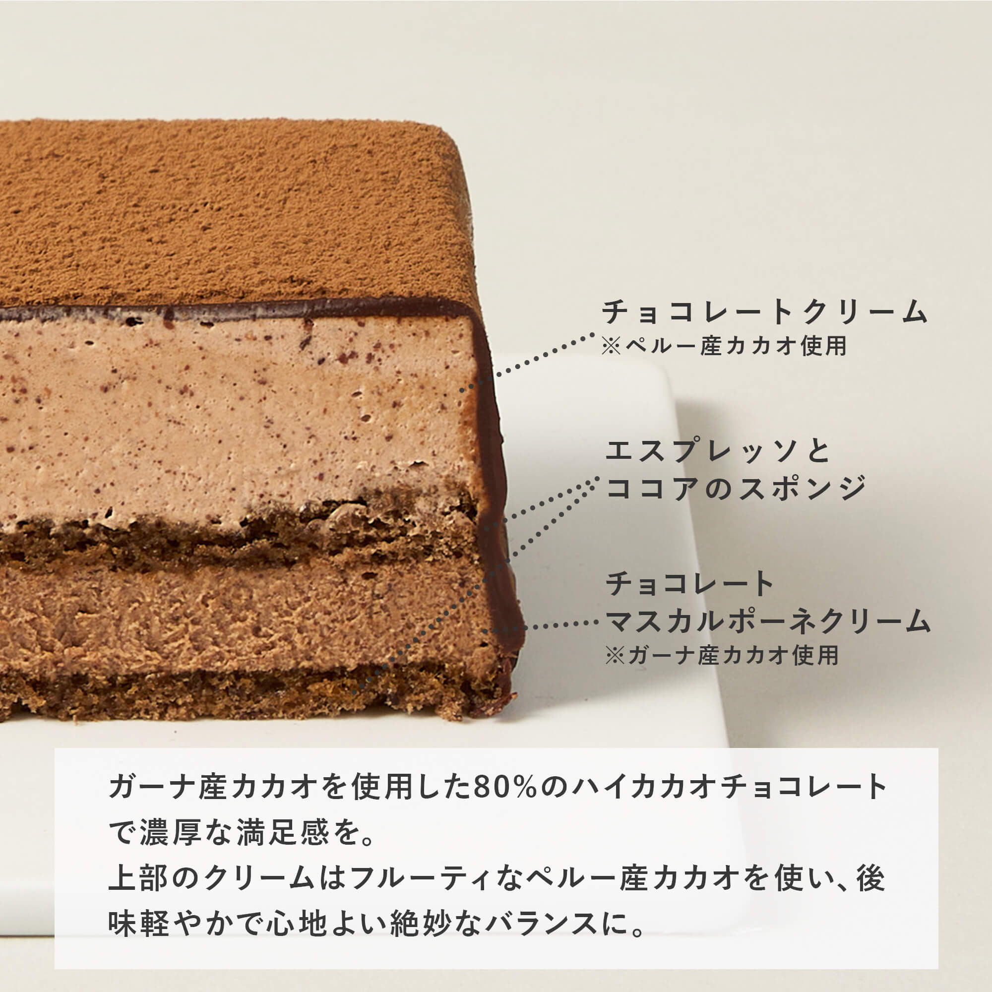 チョコレートティラミス層の説明