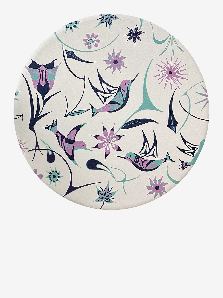 Hummingbirds Ceramic Trivet by Nicole La Rock, Coast Salish