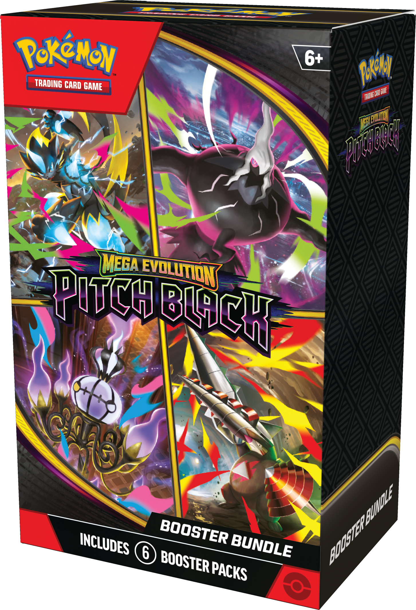 A booster bundle from the upcoming Pitch Black Pokémon TCG set.