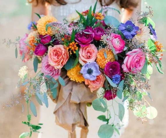 Boho Bridal bouquet with Very Peri
