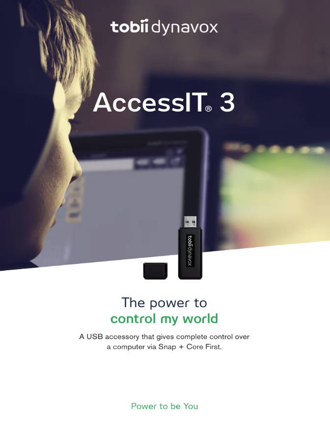 Child using AccessIT 3 for computer control.