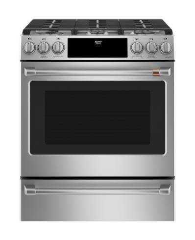 Smart Slide-In, Front-Control, Dual-Fuel Range with Warming Drawer