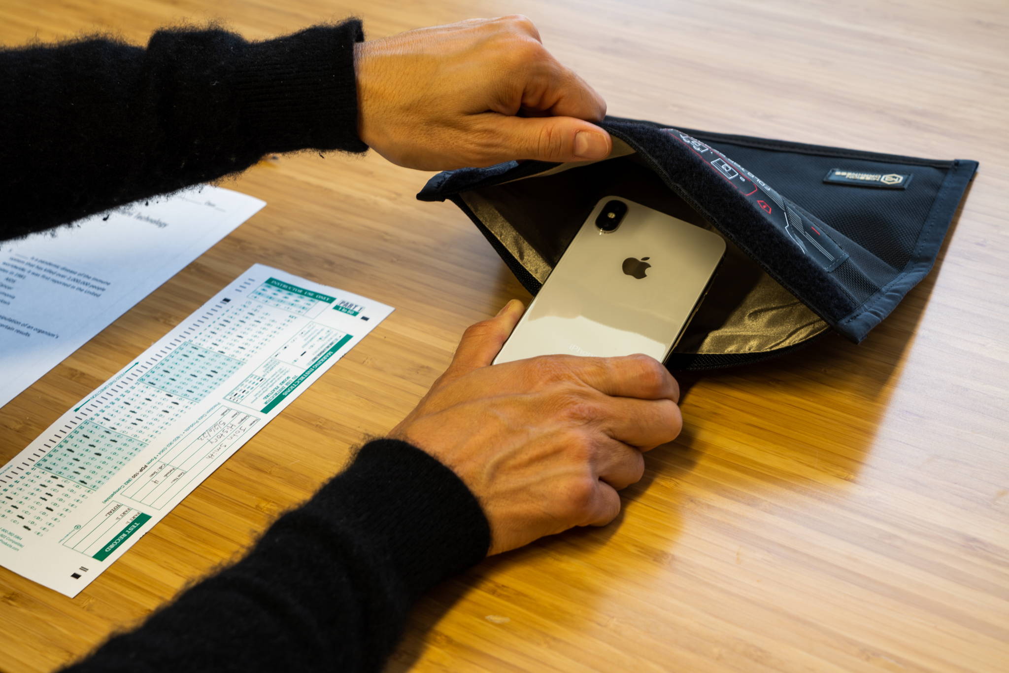 Mission Darkness faraday bag blocks signals prevents cheating and distractions during exams