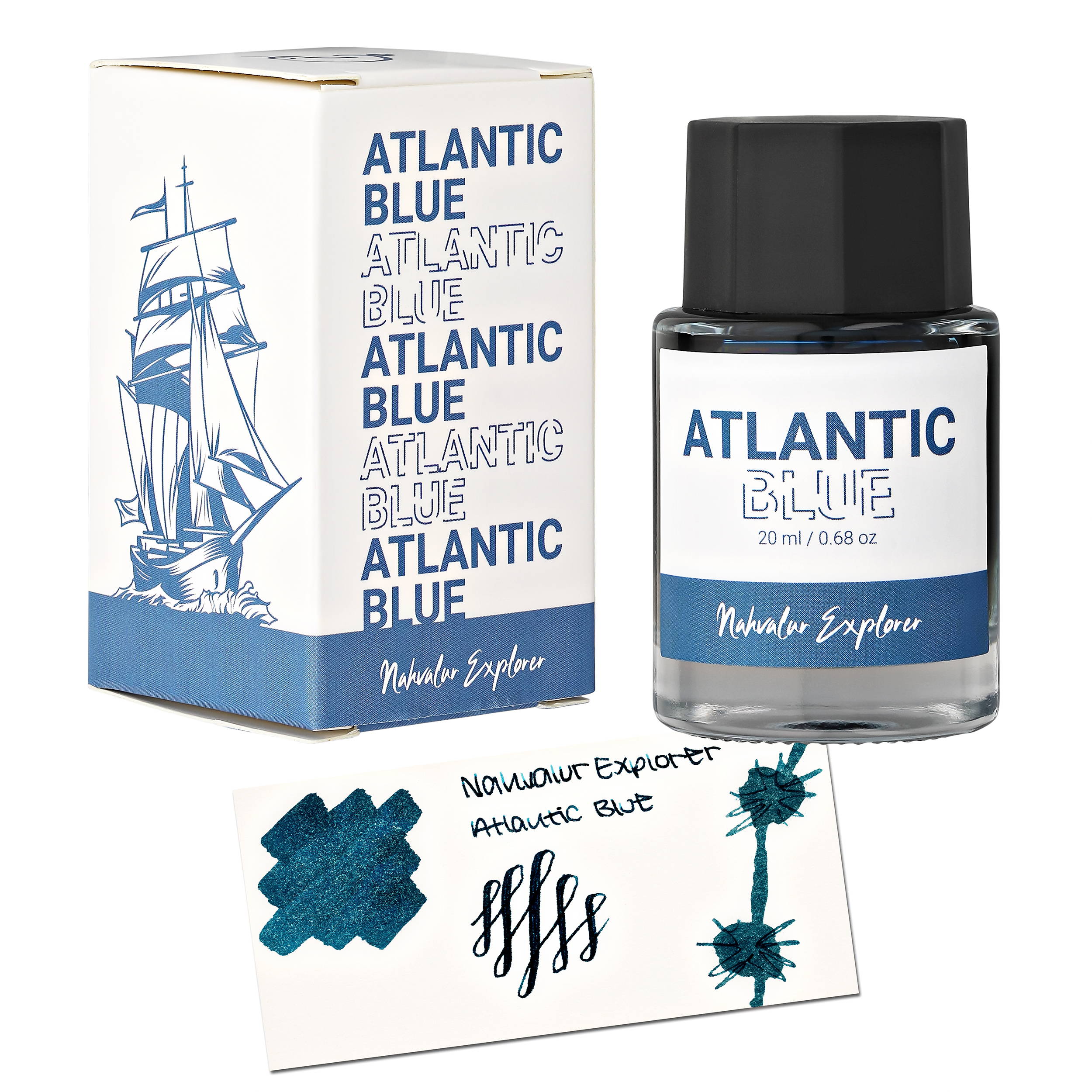 Nahvalur Atlantic Blue fountain pen ink