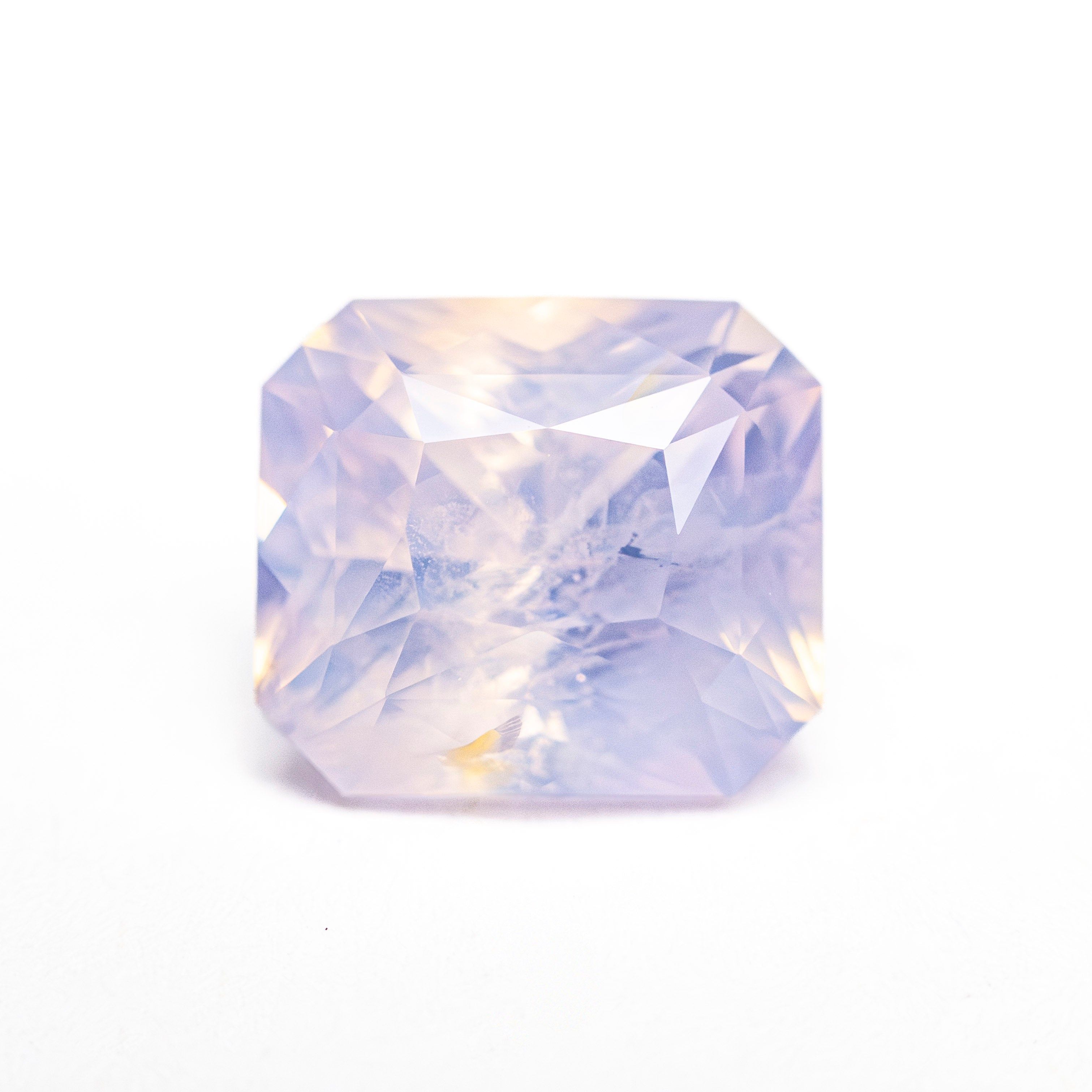 Lilac emerald cut opalescent sapphire