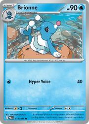 Brionne Pokémon card featuring Brionne swimming with bubbles in water.