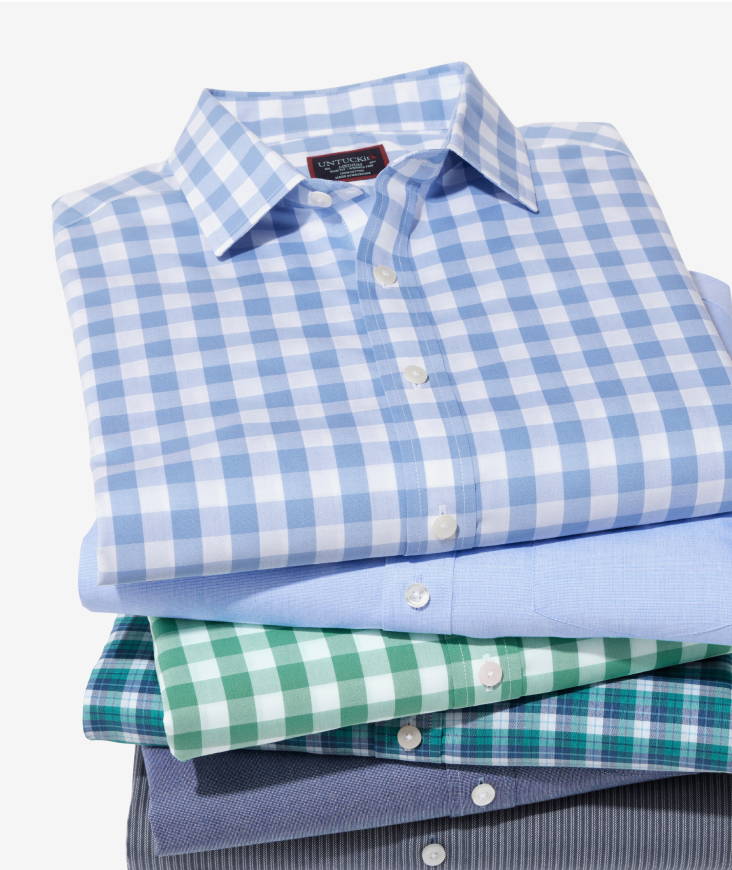Collection of UNTUCKit button downs.