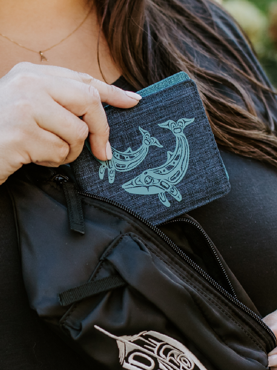 Humpback Whale Crosshatch Wallet by Gordon White