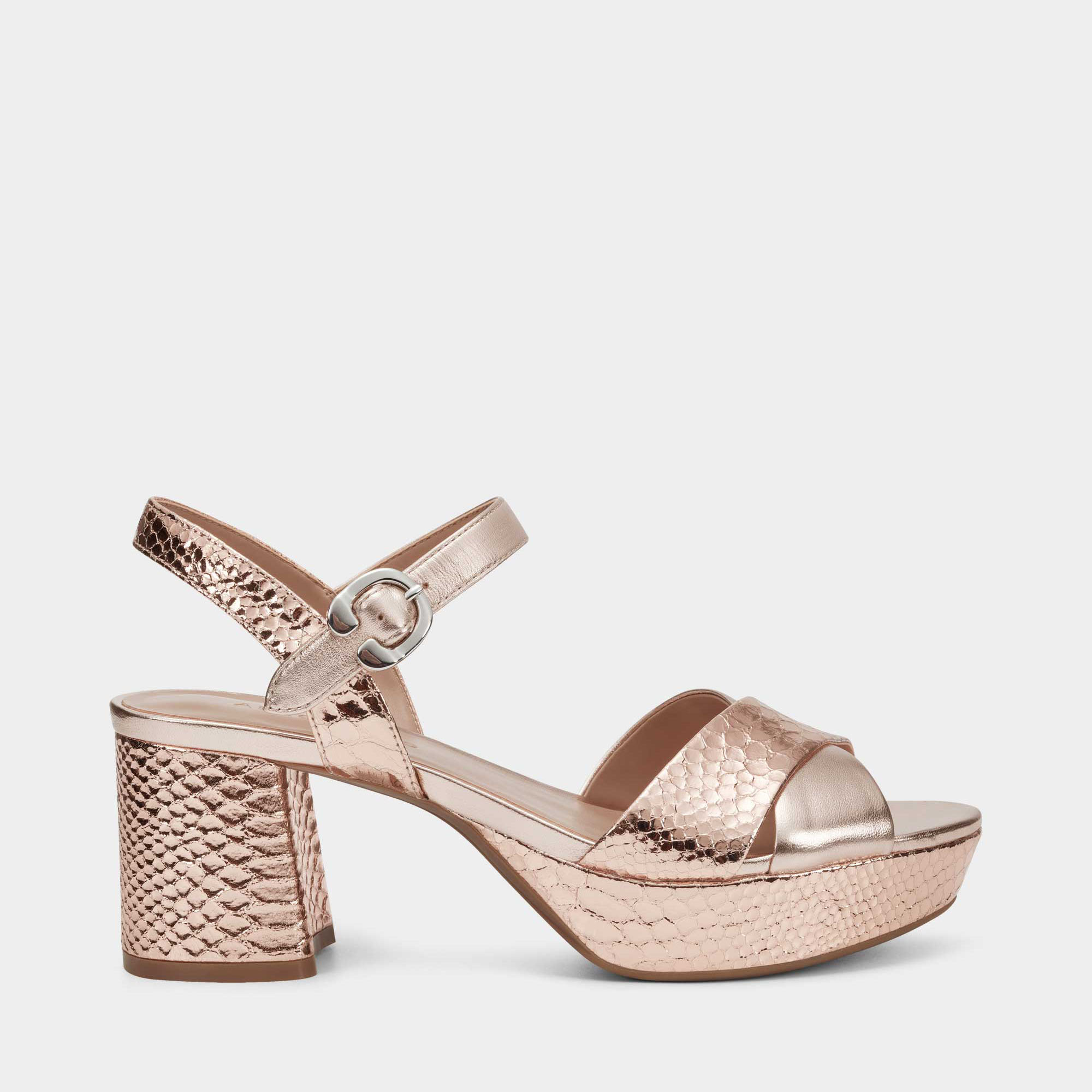 Cosmos Sandal in Rose Gold Leather