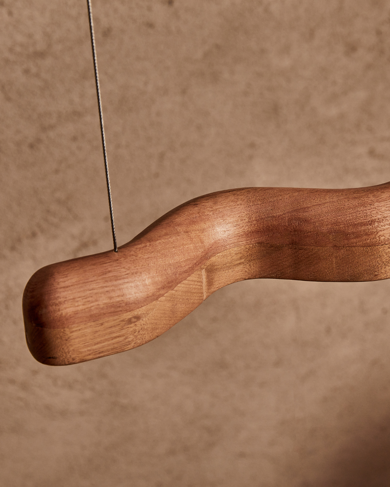 Handmade Timber Linear Pendant Wiggle Detail