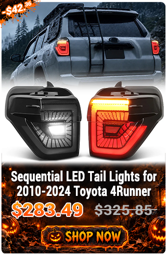 Sequential LED Tail Lights for 2010-2024 Toyota 4Runner. Promotional price $283.49, originally $325.85. Use code HW13.
