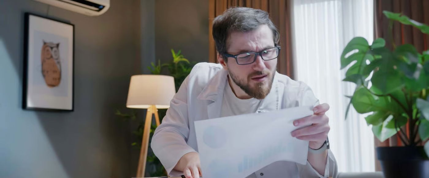 Person looking at consumer report