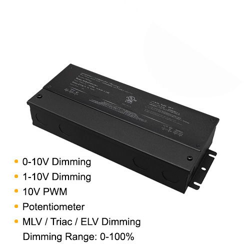 5-in-1 Dimmable LED Driver 300W 24V constant voltage power supply supporting 0-10V, 1-10V, 10V PWM, potentiometer, MLV, TRIAC, and ELV dimming with 0–100% brightness control