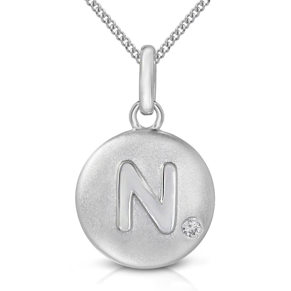 Pure at Birth letter N pendant with curb link necklace