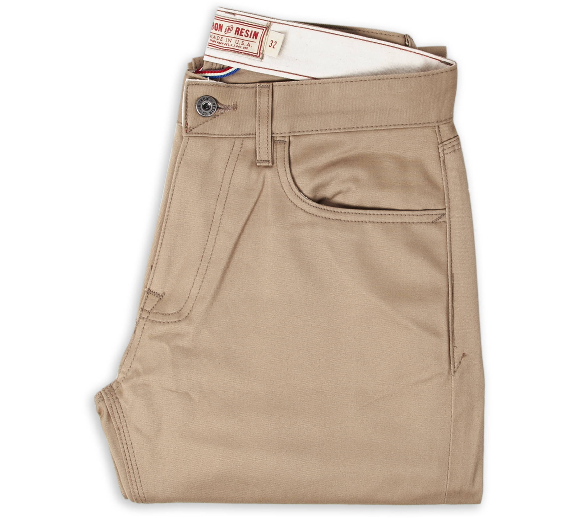 Iron & Resin Tradesman Pant in Tan Folded Detail