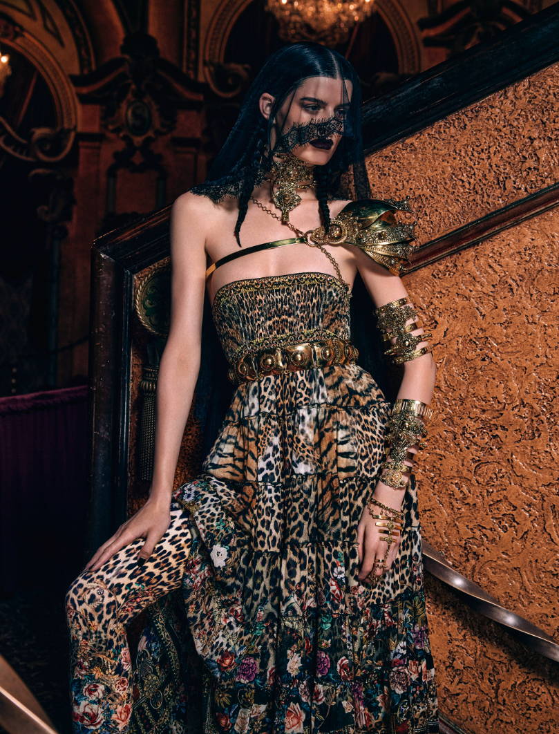 camilla leopard print skirt worn as a dress