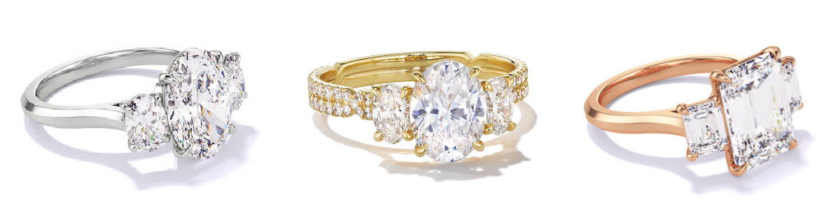 three stone engagement rings