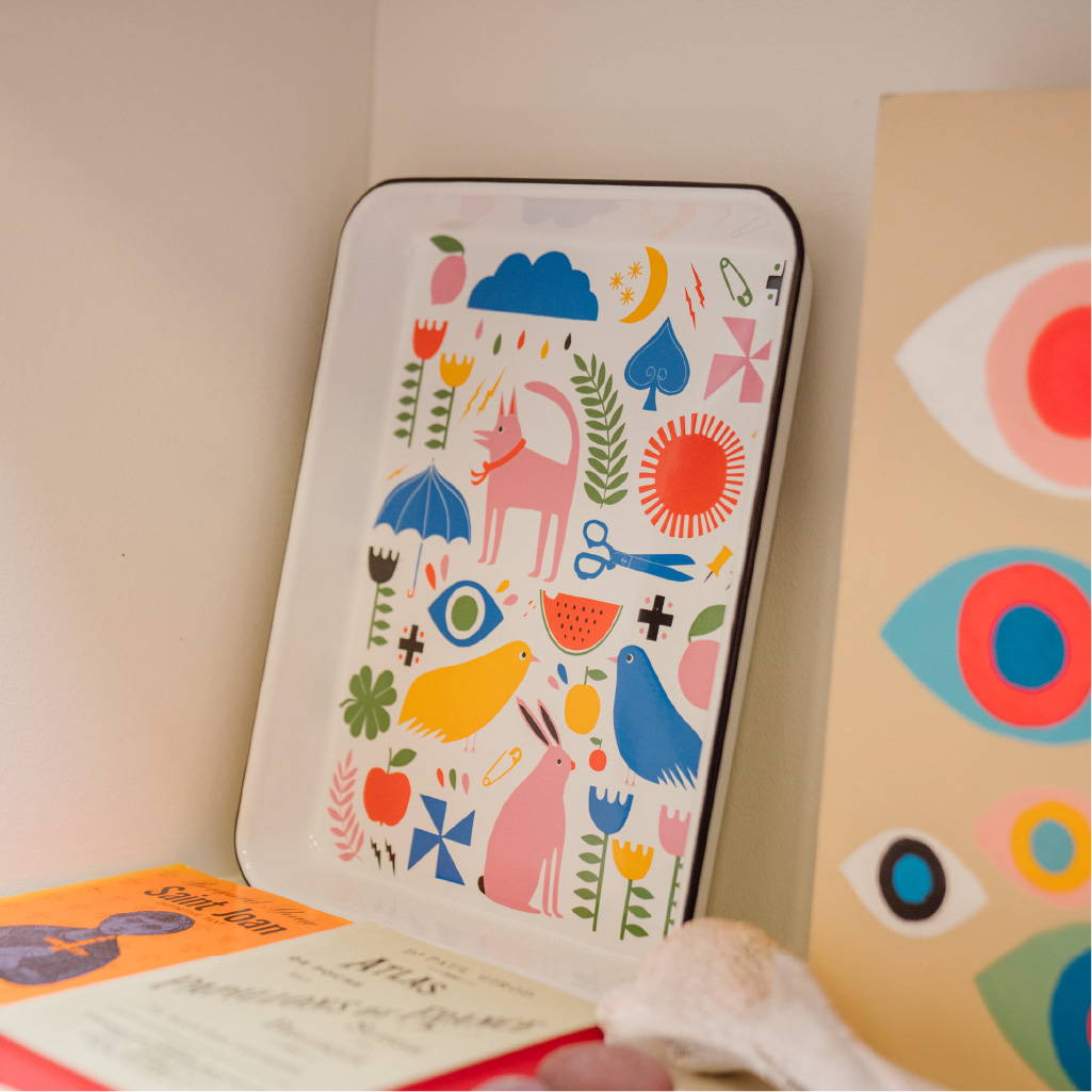 Lisa Congdon tray propped against wall