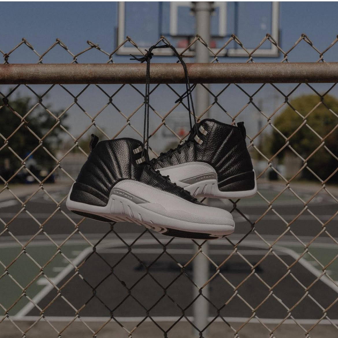 AJ12 playoffs hanging on chainlink fence