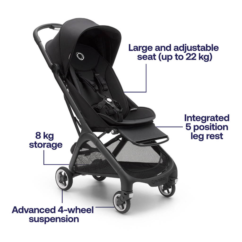 Bugaboo Butterfly - 1 Second Fold Ultra-Compact Stroller - Lightweight &  Compact - Great for Travel - Stormy Blue