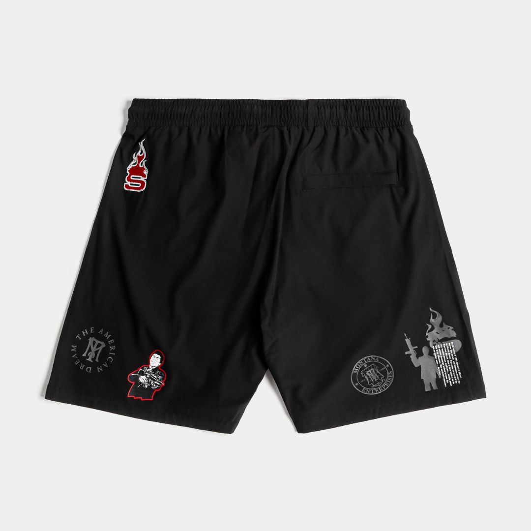 Black shorts with red 