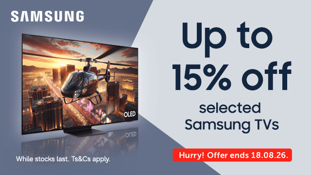 Up to 15% off selected Samsung TVs