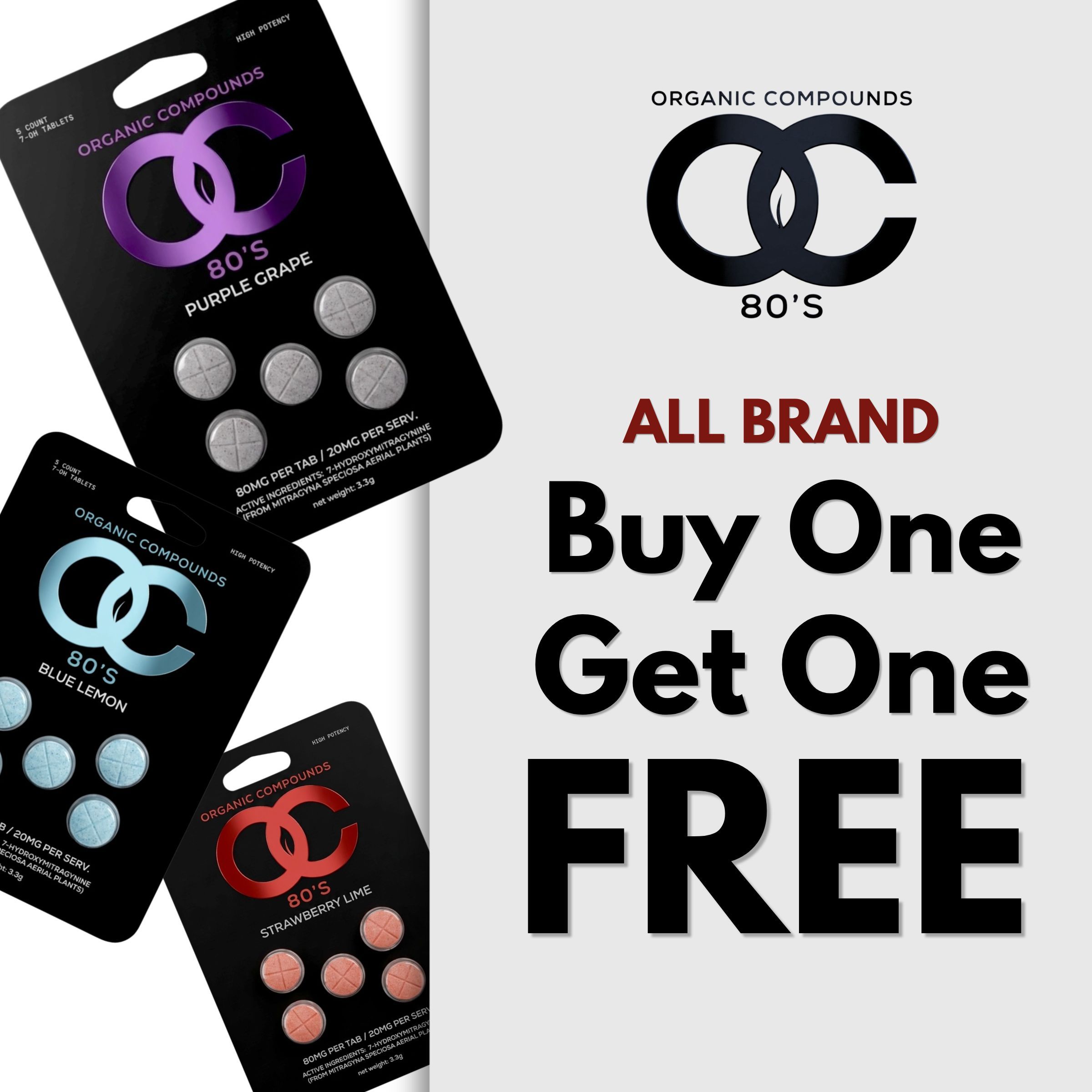 Promotional image for OC brand products: Buy One Get One Free offer.
