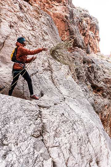 Canyoneering From wet canyons to gritty slots, our canyoneering equipment withstands the harshest environments. Built from unique materials for every situation, our ropes have high strength, low stretch, and exceptional durability.