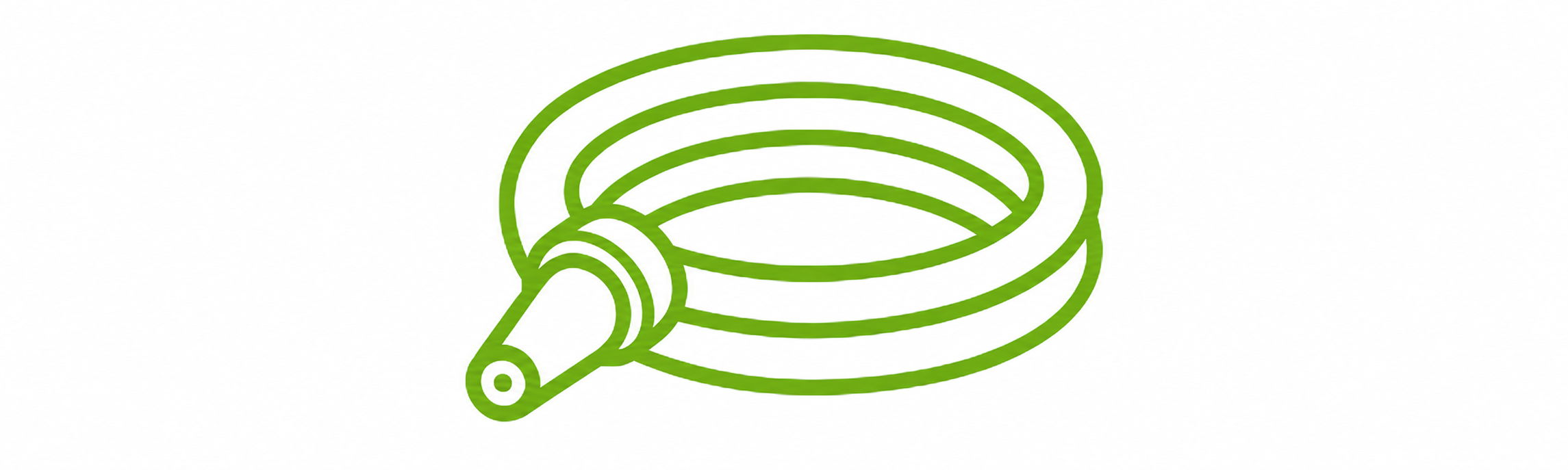 Green garden hose coiled in a circular shape.