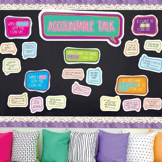 Accountable Talk Bulletin Board Set Grade 2-8