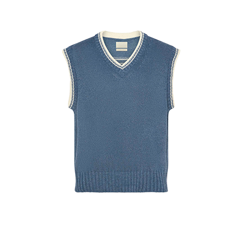 Unisex Knitted Tennis Vest - Blue