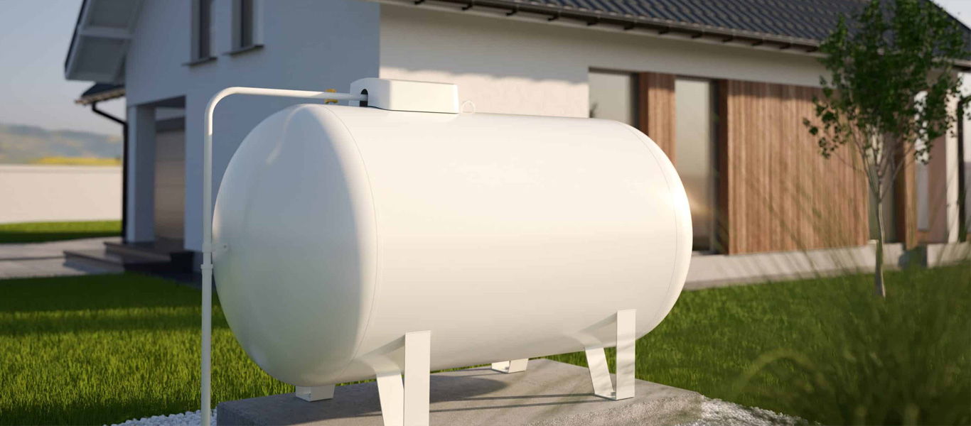 propane tank outside of house for furnace system