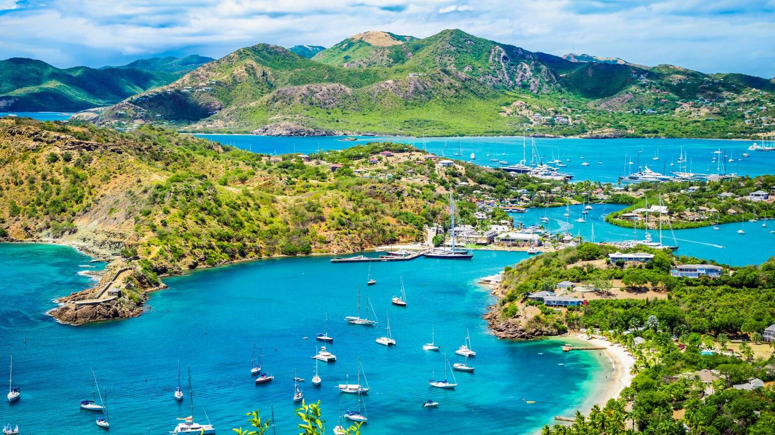 The island of Antigua in the Caribbean