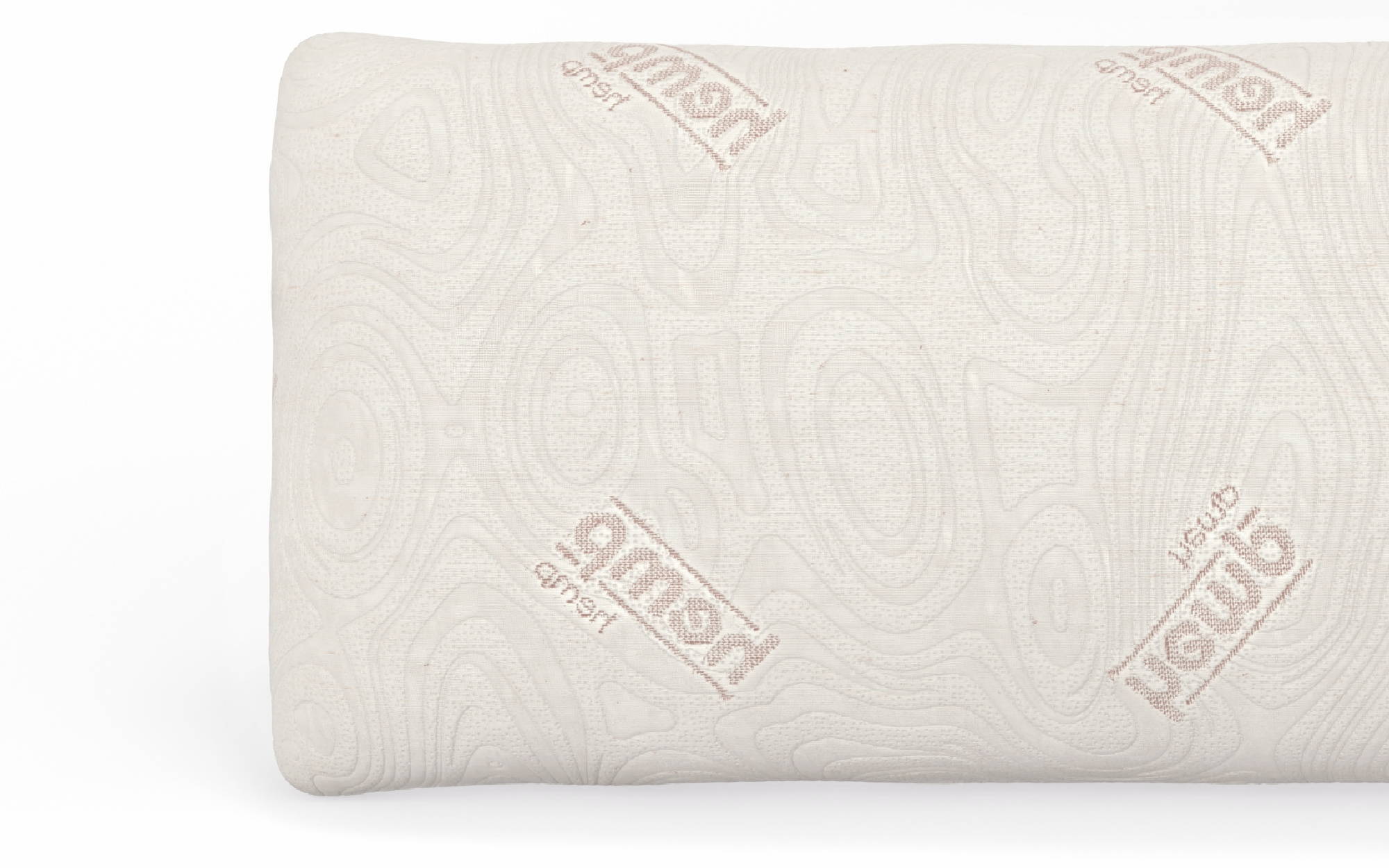 A close up of the CBD and Copper body pillow with a soft beige organic hemp quilted cover. 
