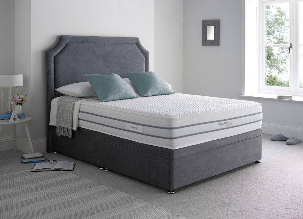 Posture Flex mattress on a grey divan base