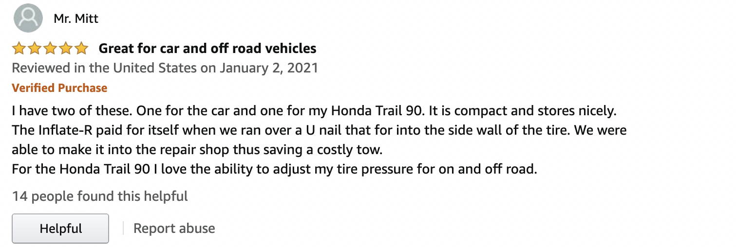 An Amazon review of Inflate-R. review for InflateR