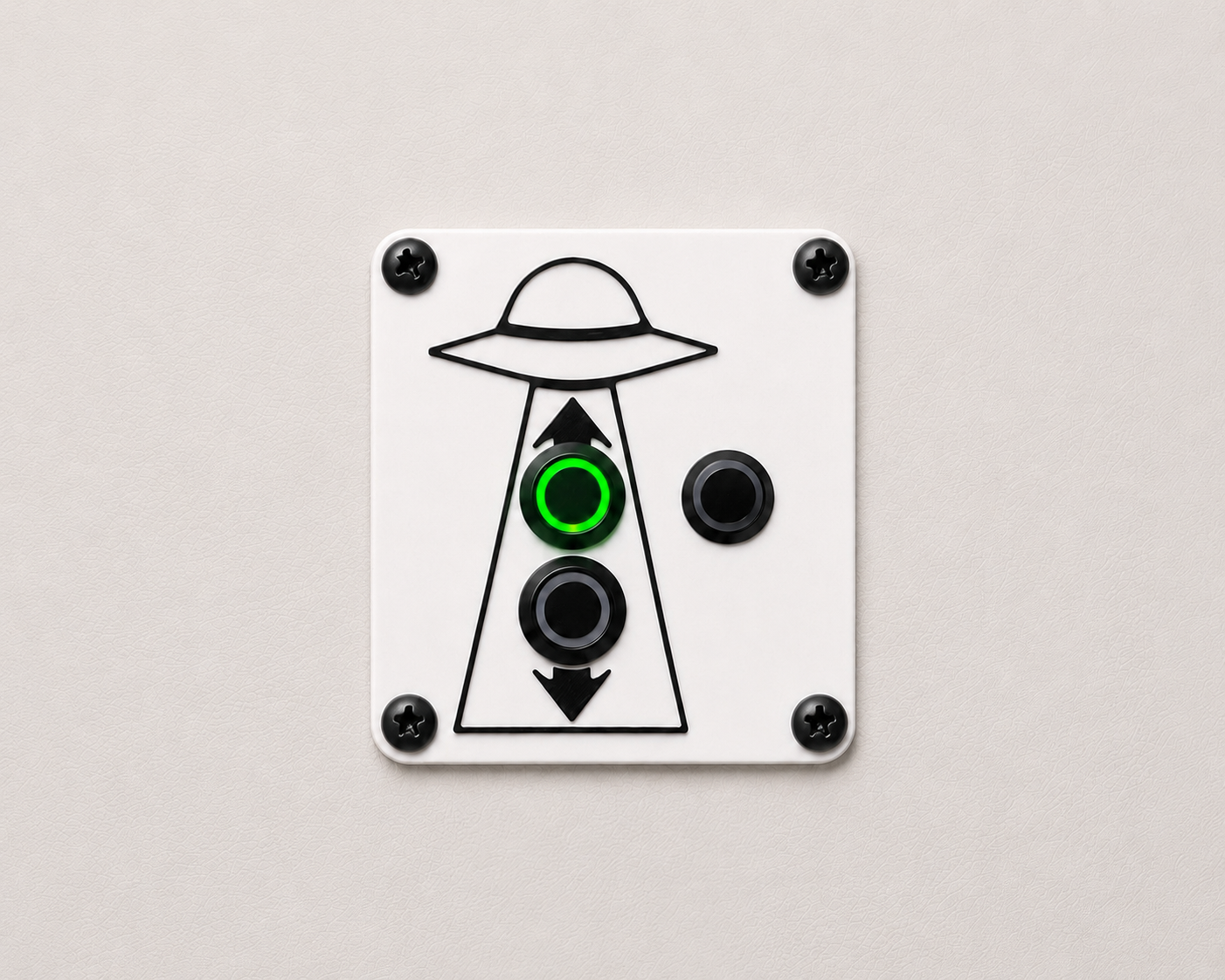 NomadBeam rear switch with green LED buttons lit