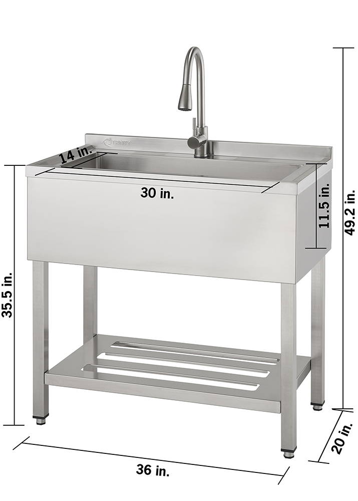 Dimensions of utility sink