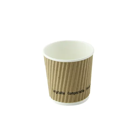 A beige rippled espresso cup