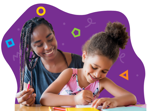 A mother and daughter engaging in creative activities together.