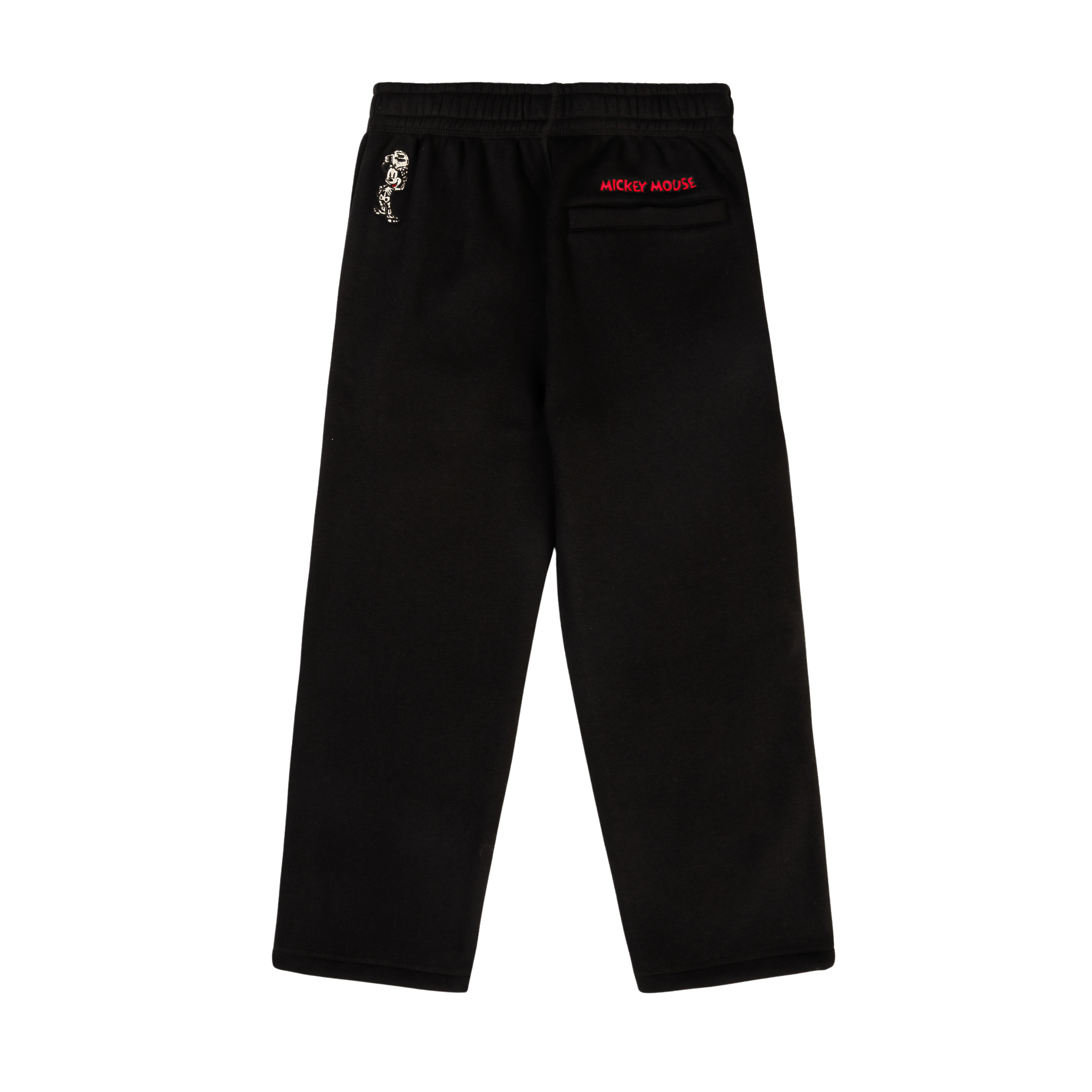 Black sweatpants with white skeleton bone print on the legs.