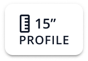 15-inch profile graphic with ruler icon.