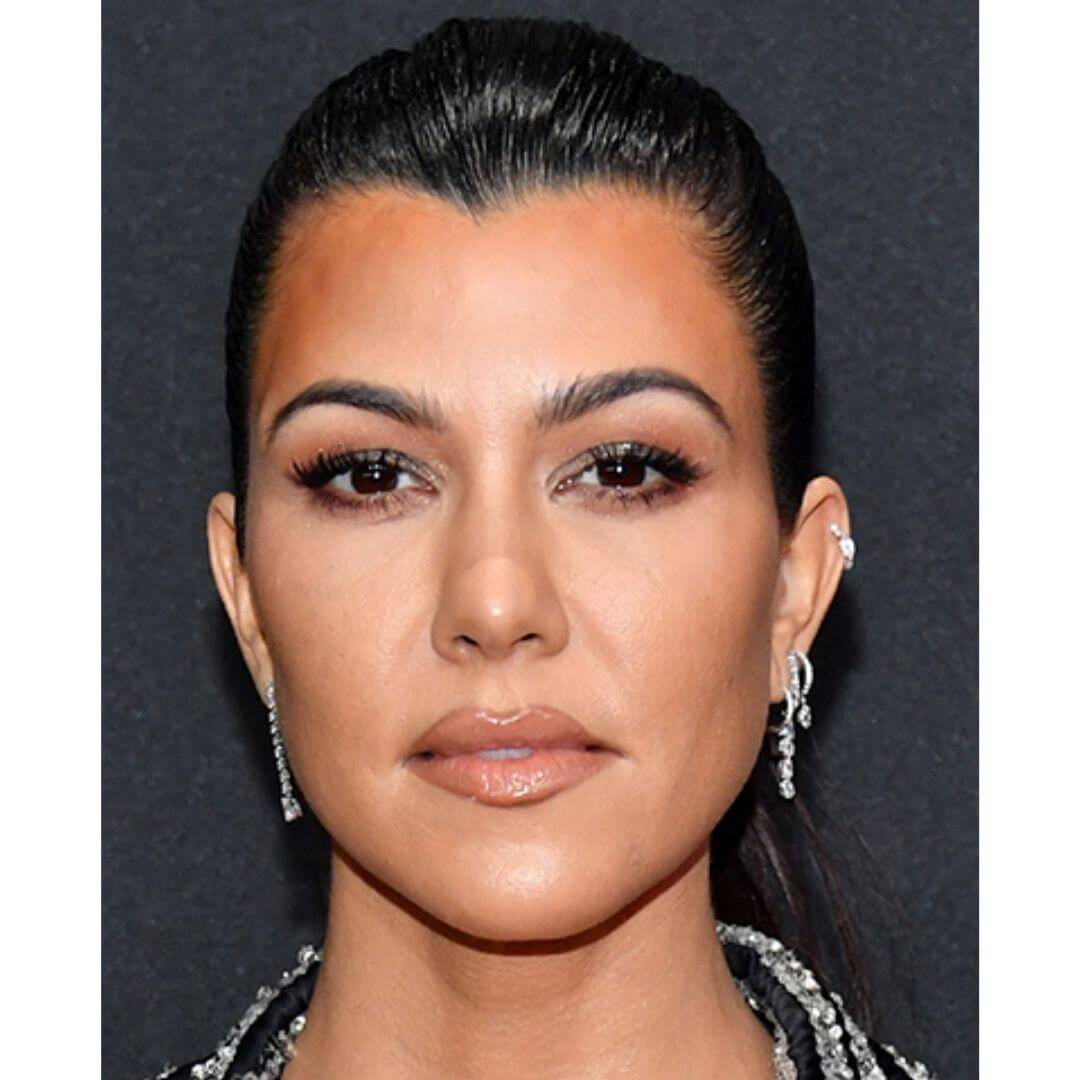 Celebrity with a heart face shape, Kourtney Kardashian