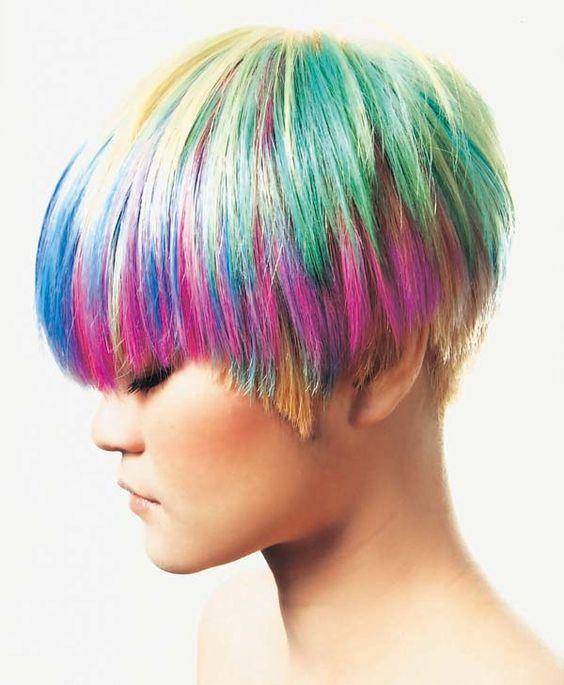 Multi-Colored Pixie Cut Wigs