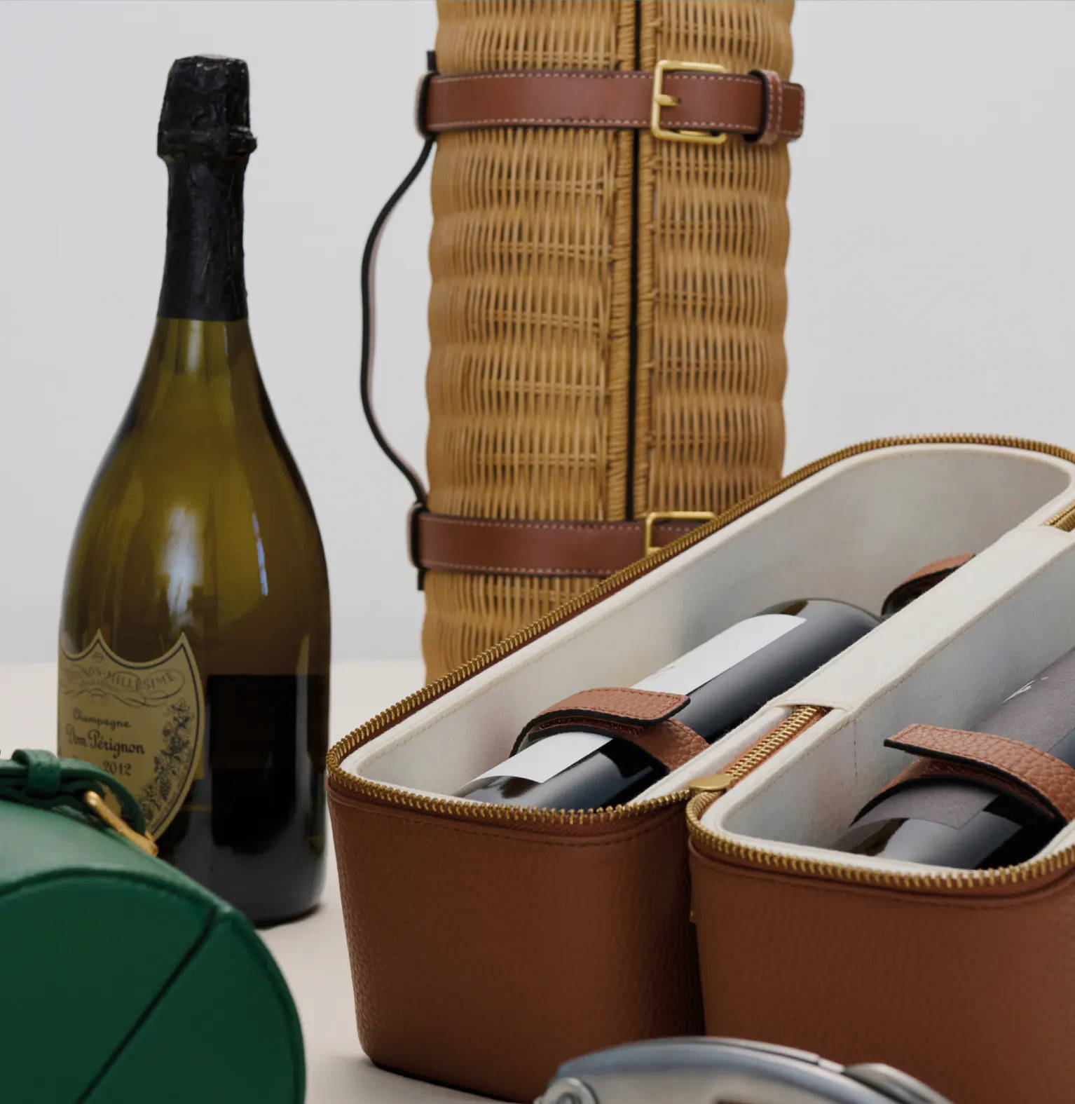 Oroton Tan Wine Bottle Carriers