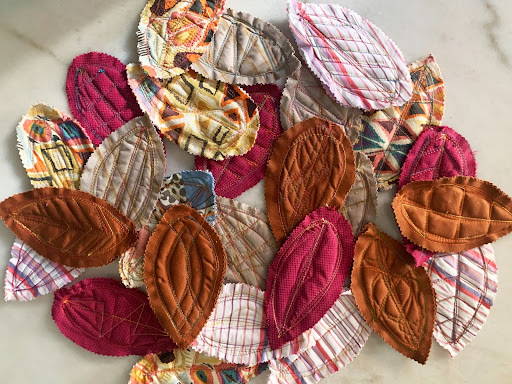 sewn fabric autumn leaves