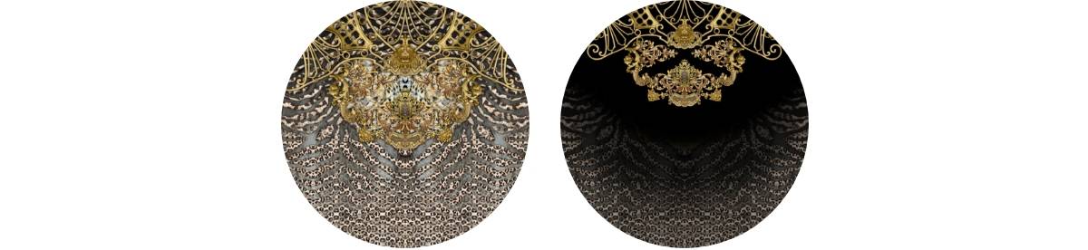 new season CAMILLA print circle previews black and gold prints Armada and Shadows of Armada 