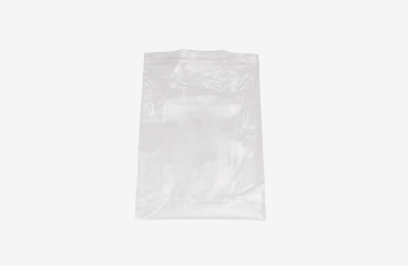 Clear plastic bag on a white background.