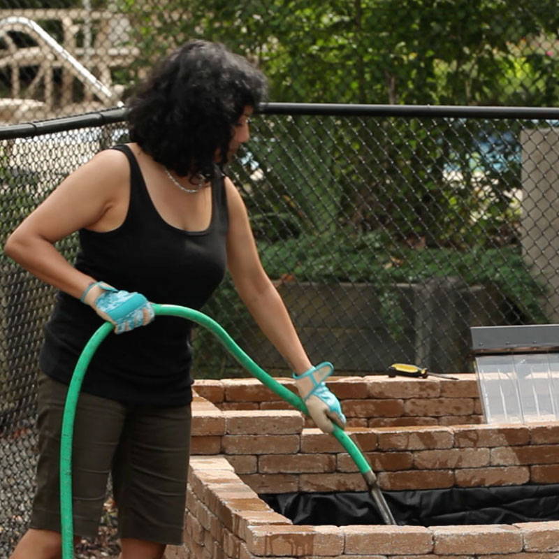 add water to the above ground pond